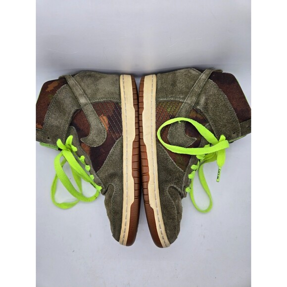 Nike Dunk Sky Hi Shoes Womens 6.5 Green Suede Gum Hidden Wedge Platform Sneakers - Picture 6 of 8
